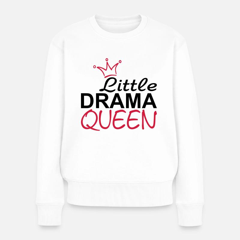 PETITE REINE de DRAME avec la couronne - Pull Premium bio Femme - blanc
