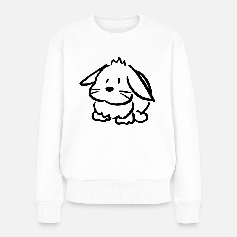 Hase - Frauen Premium Bio Pullover - Weiß