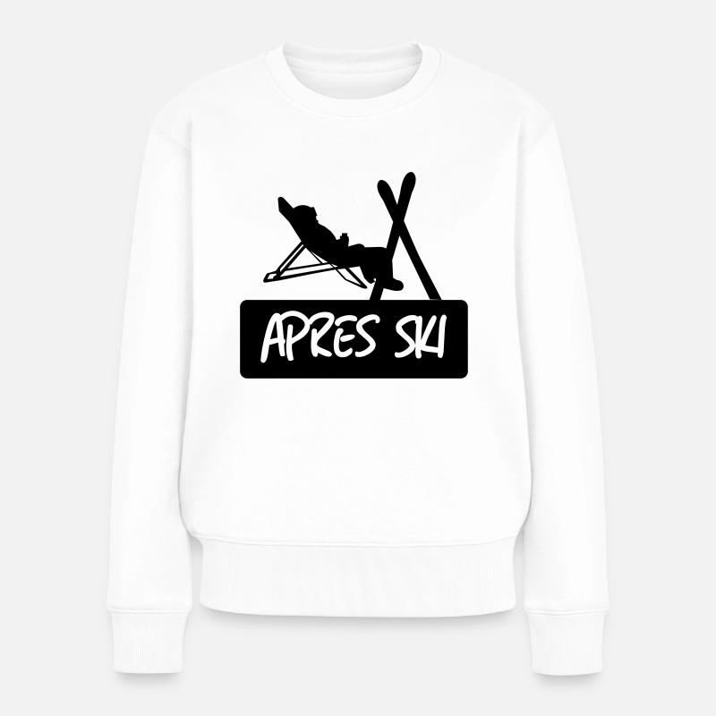 Ski,Ski fahren,Skiing,Apres ski,freeski,freeskiing - Frauen Premium Bio Pullover - Weiß