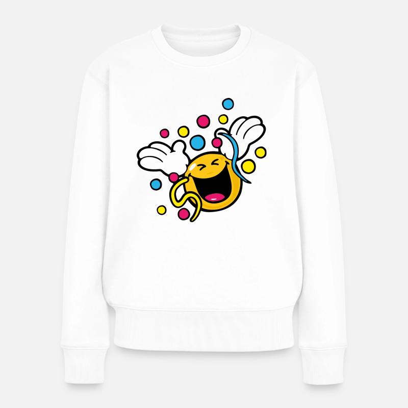 Smiley New Year Woop - Frauen Premium Bio Pullover - Weiß