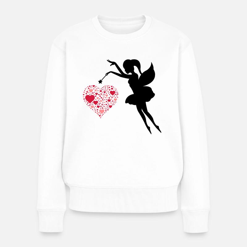 fee_love_001 - Frauen Premium Bio Pullover - Weiß