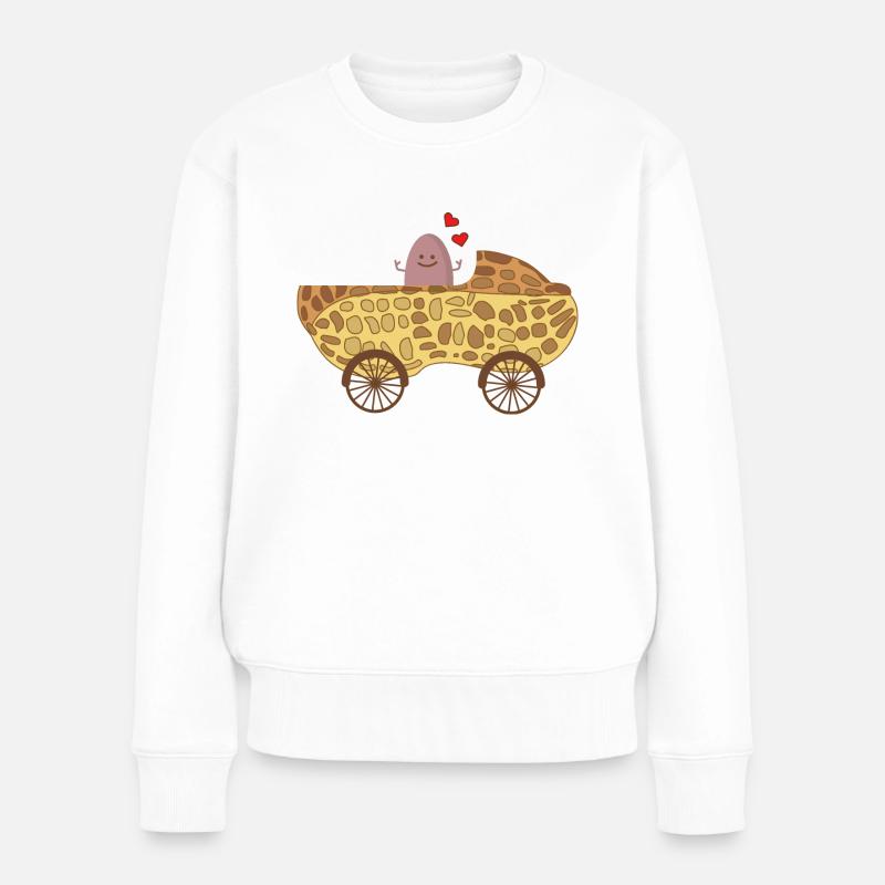 Le bébé d’arachide dans la poussette - Pull Premium bio Femme - blanc