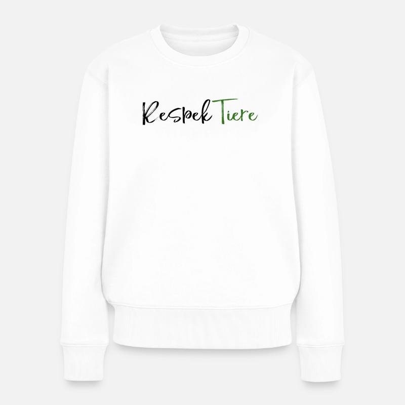 RespekTiere - Frauen Premium Bio Pullover - Weiß