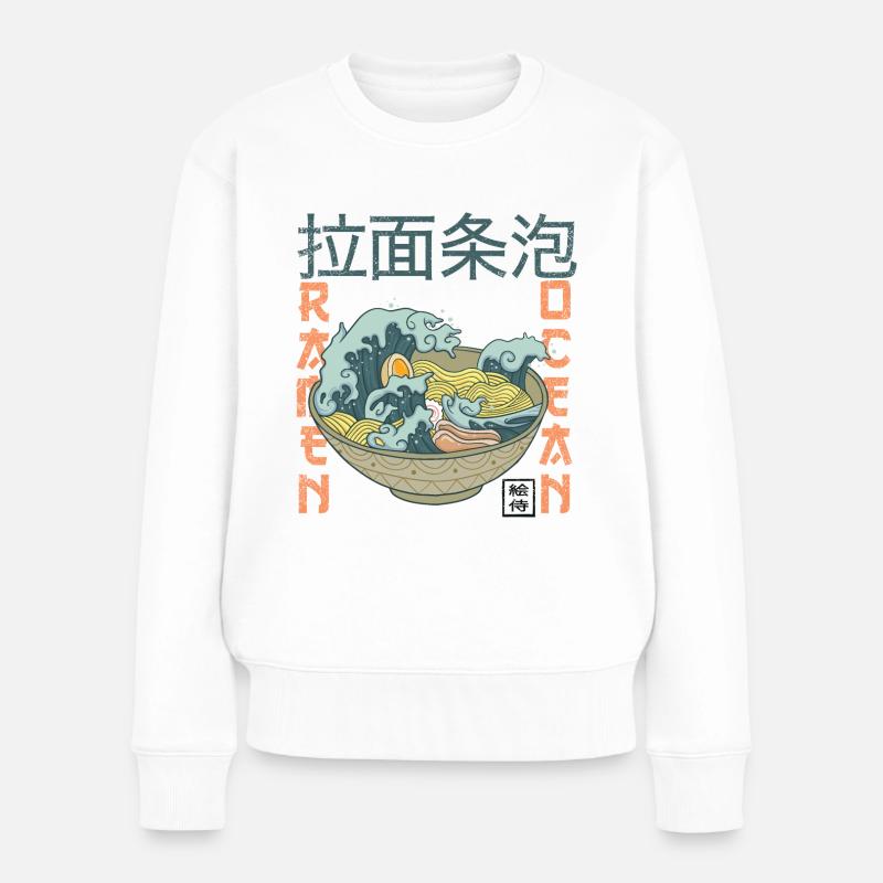 Ramen Nudeln Japan - Frauen Premium Bio Pullover - Weiß
