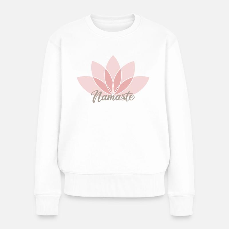 Namaste - Frauen Premium Bio Pullover - Weiß