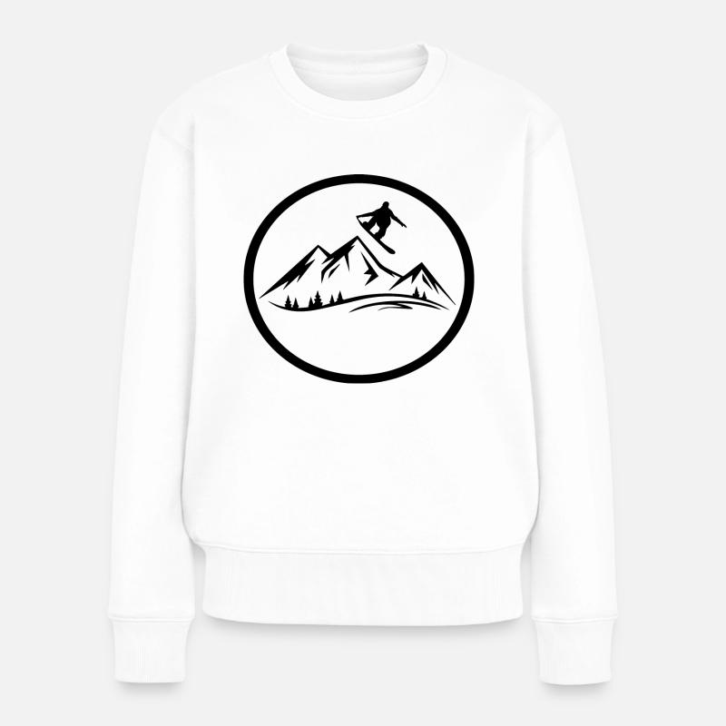 Snowboard Snowboarder - Frauen Premium Bio Pullover - Weiß