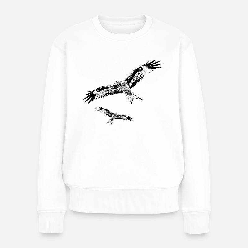 Rotmilan Milvus Milvus Red Kite - Frauen Premium Bio Pullover - Weiß