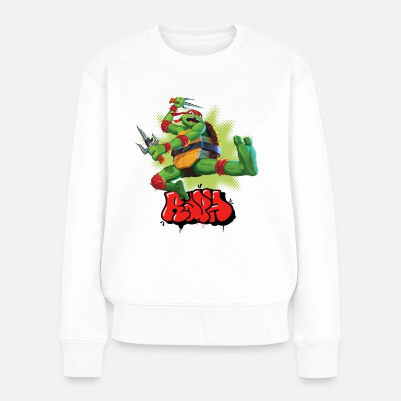 TMNT Mutant Mayhem Mit Turtle Raph - Frauen Premium Bio Pullover - Weiß