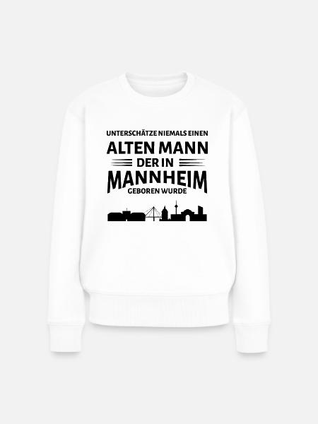 Mannheim Monnem Mannheimat - Frauen Premium Bio Pullover - Weiß