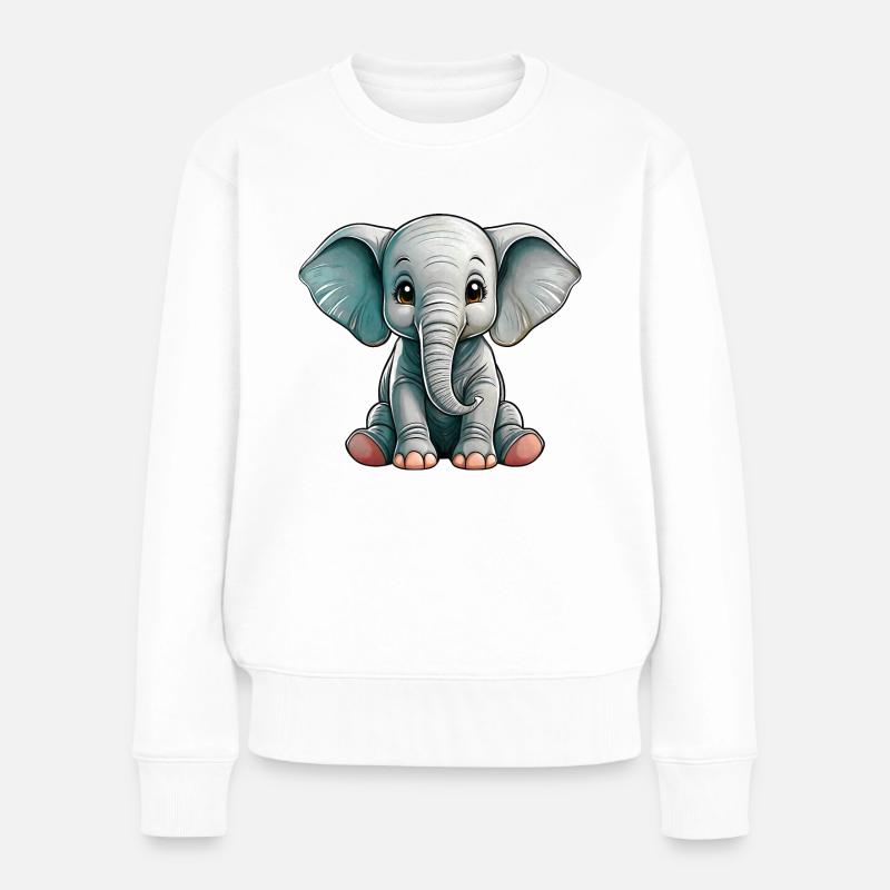 Petit Eléphant - Pull Premium bio Femme - blanc