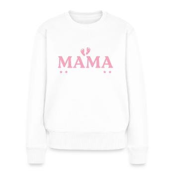 Ich werde Mama 2025 Werdende Mutter - Frauen Premium Bio Pullover - Weiß - Vorne - Julia (174cm)