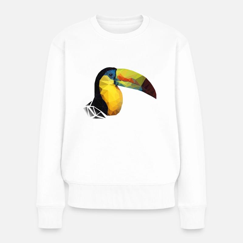 Polygon-Tukan - Frauen Premium Bio Pullover - Weiß