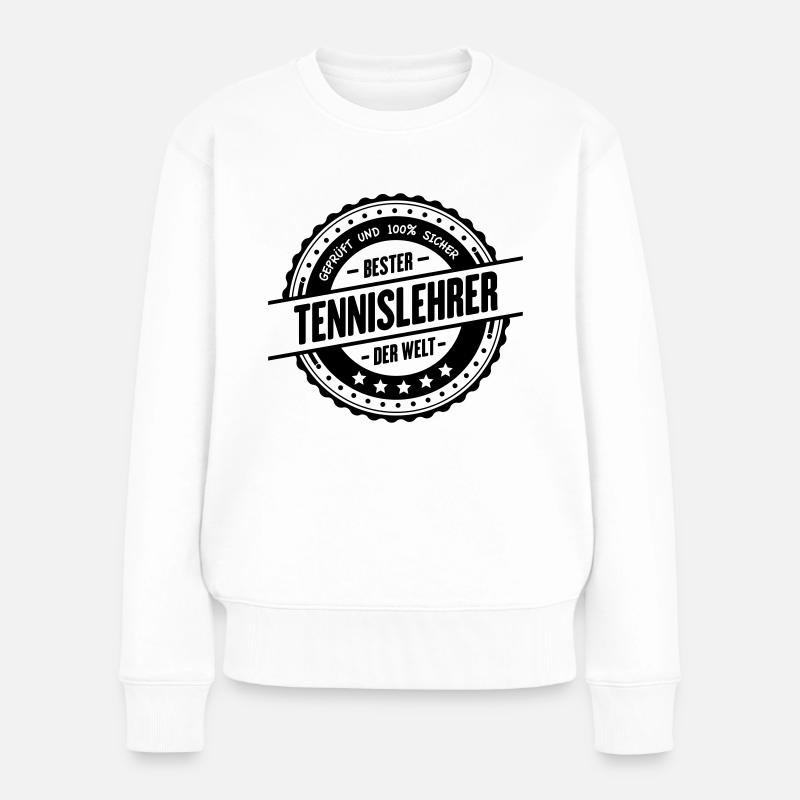 Bester Tennislehrer - Frauen Premium Bio Pullover - Weiß