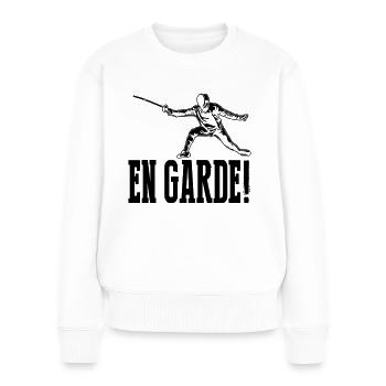 En garde - Frauen Premium Bio Pullover - Weiß - Vorne - Julia (174cm)