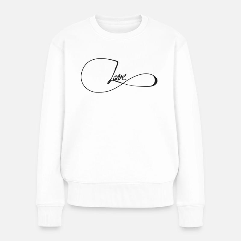 Infinity Love - Frauen Premium Bio Pullover - Weiß