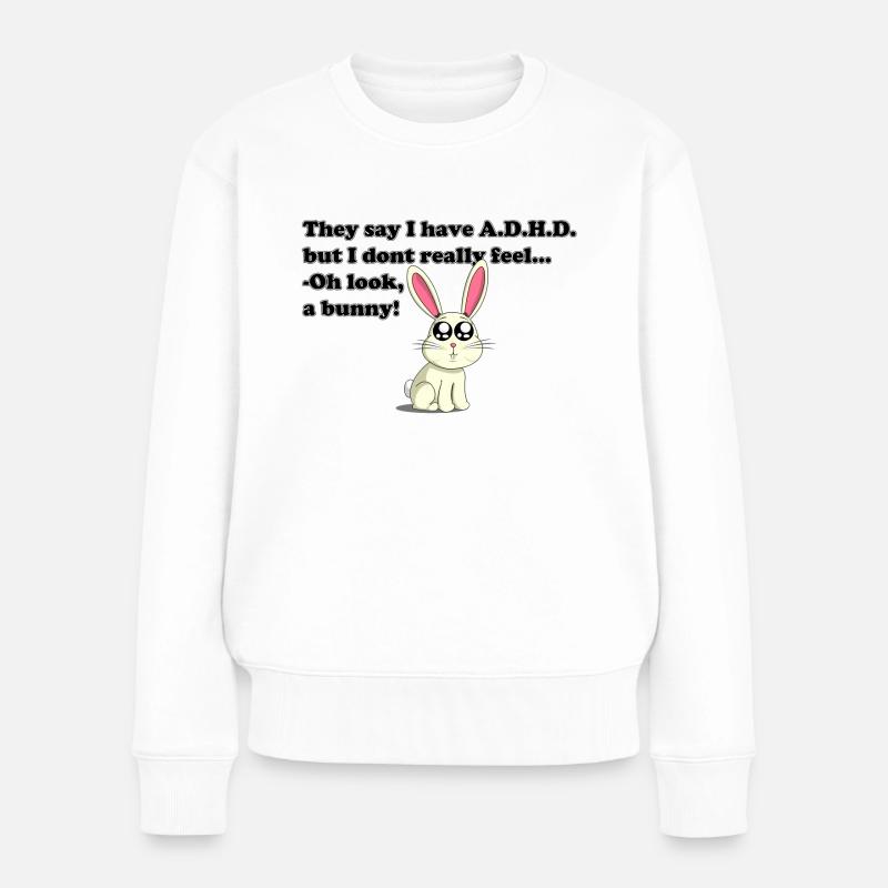 ADHD bunny - Women's Premium Organic Jumper - white