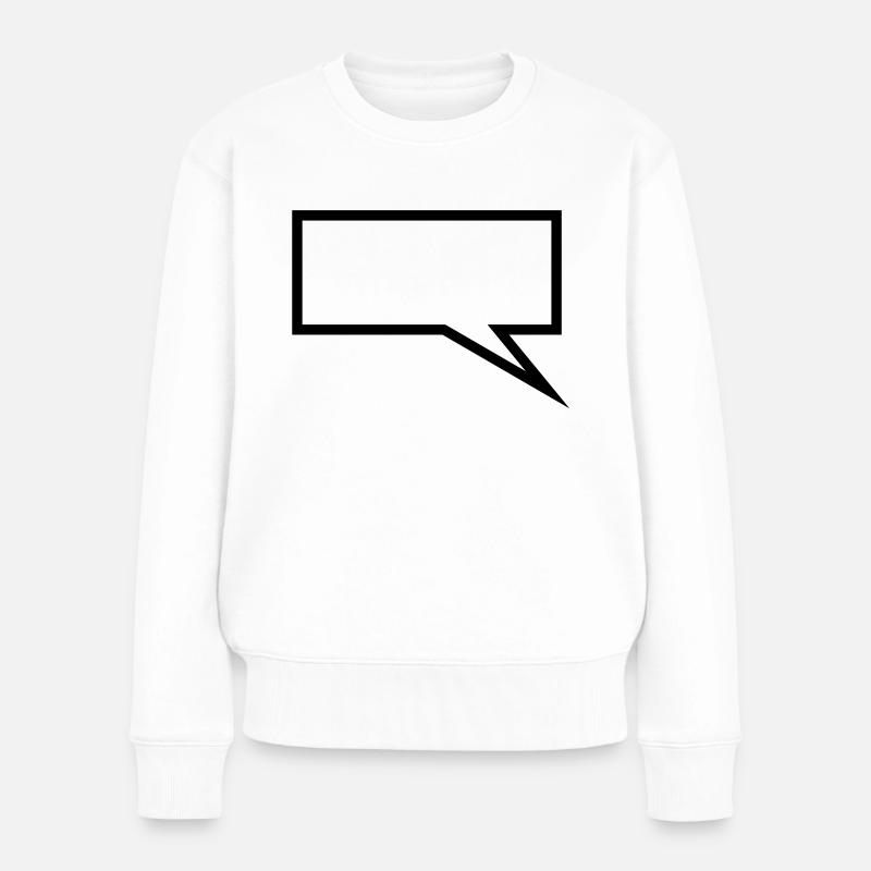 sprechblase - Frauen Premium Bio Pullover - Weiß