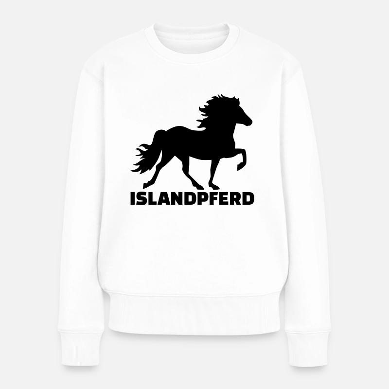 Islandpferd - Frauen Premium Bio Pullover - Weiß