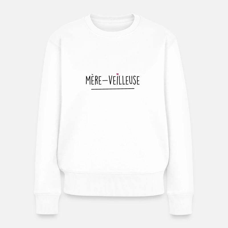 Mutter Nachtlicht - Frauen Premium Bio Pullover - Weiß