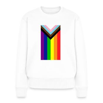 Homosexuell Stolz Regenbogenfahne - Frauen Premium Bio Pullover - Weiß - Vorne - Julia (174cm)
