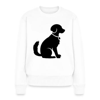 Dog Hund Vektor Schattenfigur - Frauen Premium Bio Pullover - Weiß - Vorne - Julia (174cm)