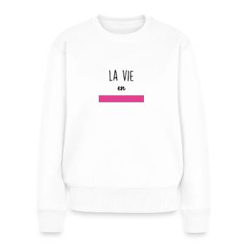 la vie en rose - Pull Premium bio Femme - blanc - Devant - Julia (174cm)