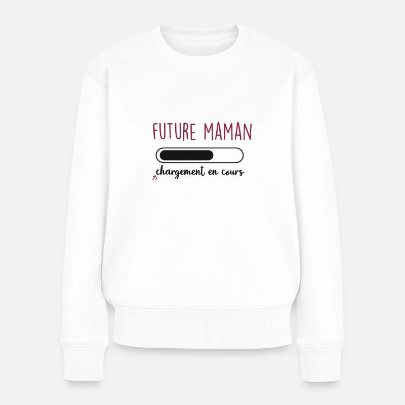 future maman enregistrement en cours - Pull Premium bio Femme - blanc