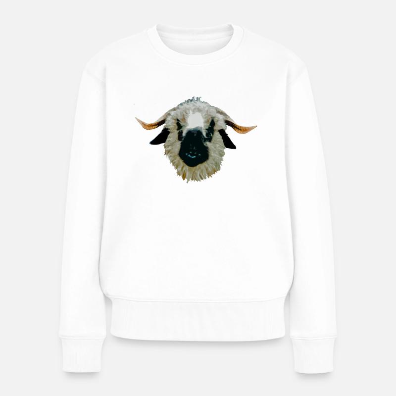 Waliser Schwarznasenschaf - Frauen Premium Bio Pullover - Weiß