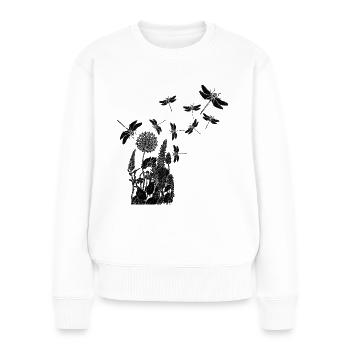 Libellules - Pull Premium bio Femme - blanc - Devant - Julia (174cm)