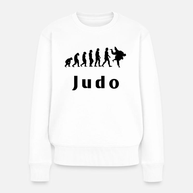 Evolution of Judo - Frauen Premium Bio Pullover - Weiß