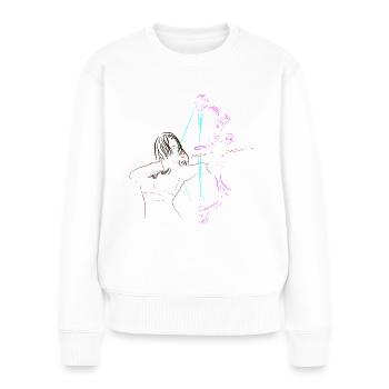 Archer T-Shirt Tir à l’arc - Pull Premium bio Femme - blanc - Devant - Julia (174cm)