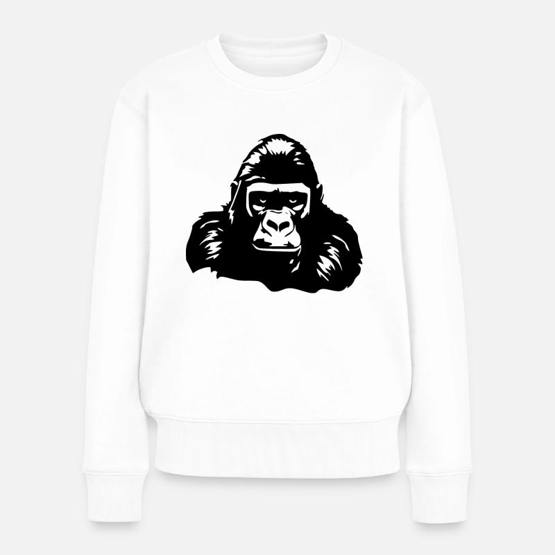 Gorilla - Frauen Premium Bio Pullover - Weiß