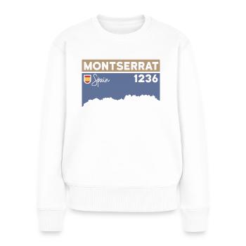 Montserrat Altitude Mountain Hiking Barcelone Cadeau - Pull Premium bio Femme - blanc - Devant - Julia (174cm)