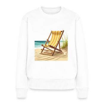 Liegestuhl am Meer - Frauen Premium Bio Pullover - Weiß - Vorne - Julia (174cm)