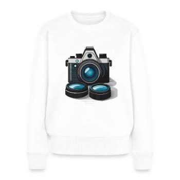 A camera and lenses for the photographer - Women's Premium Organic Jumper - white - Front - Julia (174cm)