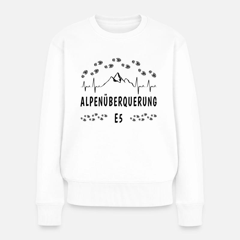E5 Alpenüberquerung - Frauen Premium Bio Pullover - Weiß