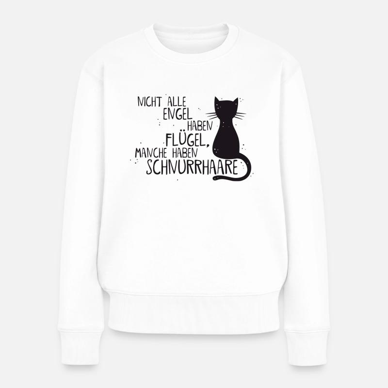 KATZE = ENGEL - Frauen Premium Bio Pullover - Weiß
