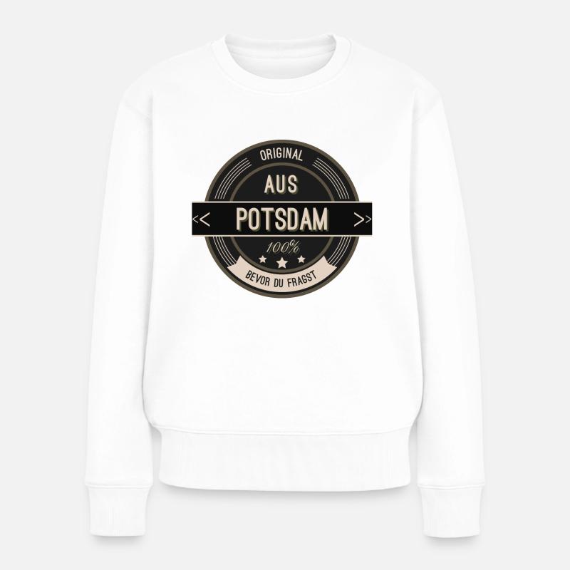Original aus Potsdam 100% - Frauen Premium Bio Pullover - Weiß