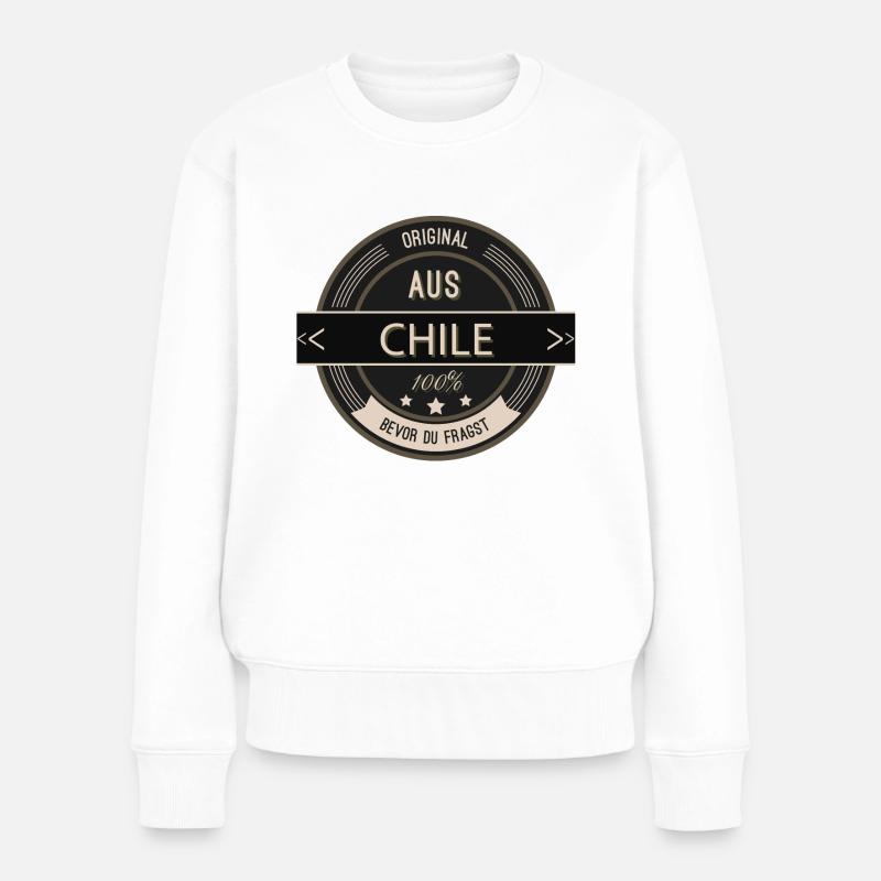 Original aus Chile 100% - Frauen Premium Bio Pullover - Weiß