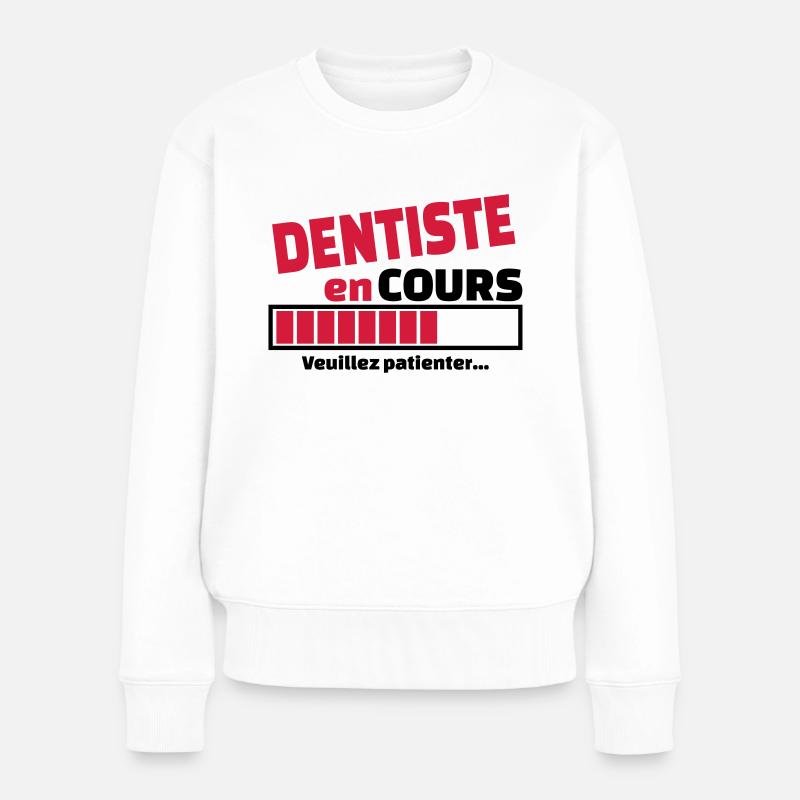 dentiste en cours - Pull Premium bio Femme - blanc