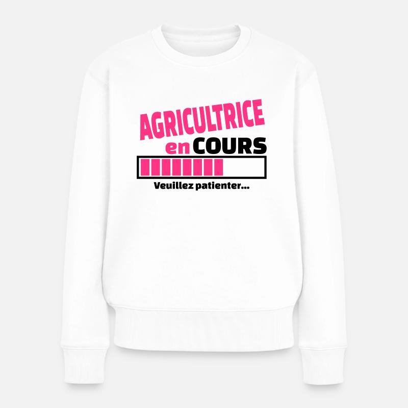 agricultrice en cours - Pull Premium bio Femme - blanc