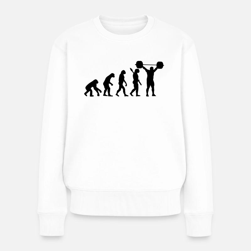 Evolution of Weightlifter - Pull Premium bio Femme - blanc