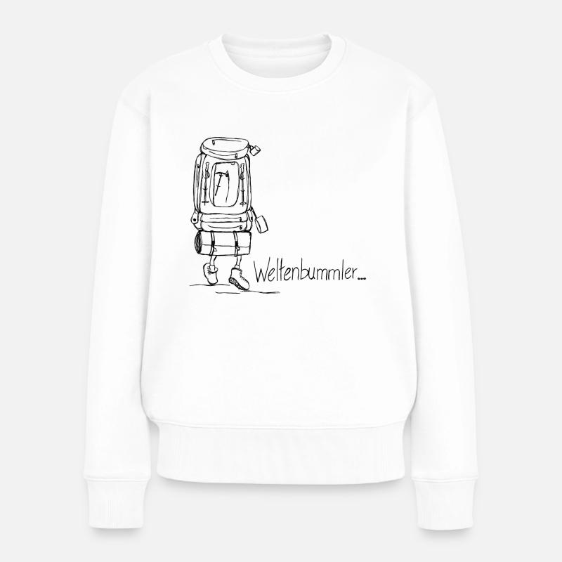 Weltenbummler, Reise - Frauen Premium Bio Pullover - Weiß