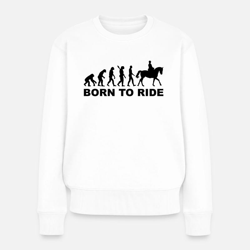 Evolution Reiten - Frauen Premium Bio Pullover - Weiß