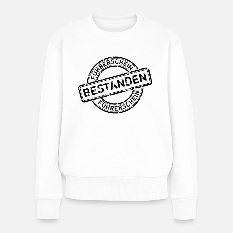 FÜHRERSCHEIN - FÜHRERSCHEINPRÜFUNG - AUTOFAHRER - Frauen Premium Bio Pullover - Weiß