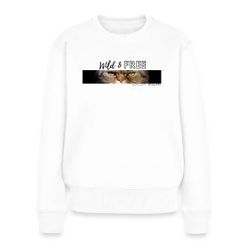 Wild and free - you make me happy - Women's Premium Organic Jumper - white - Front - Julia (174cm)