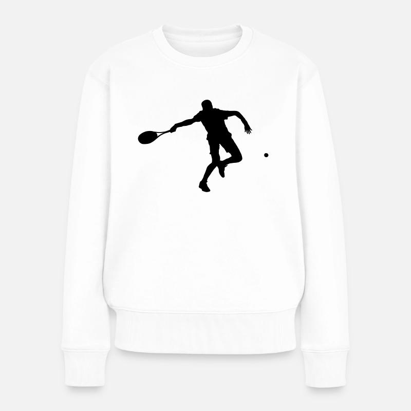 tennis player - Frauen Premium Bio Pullover - Weiß