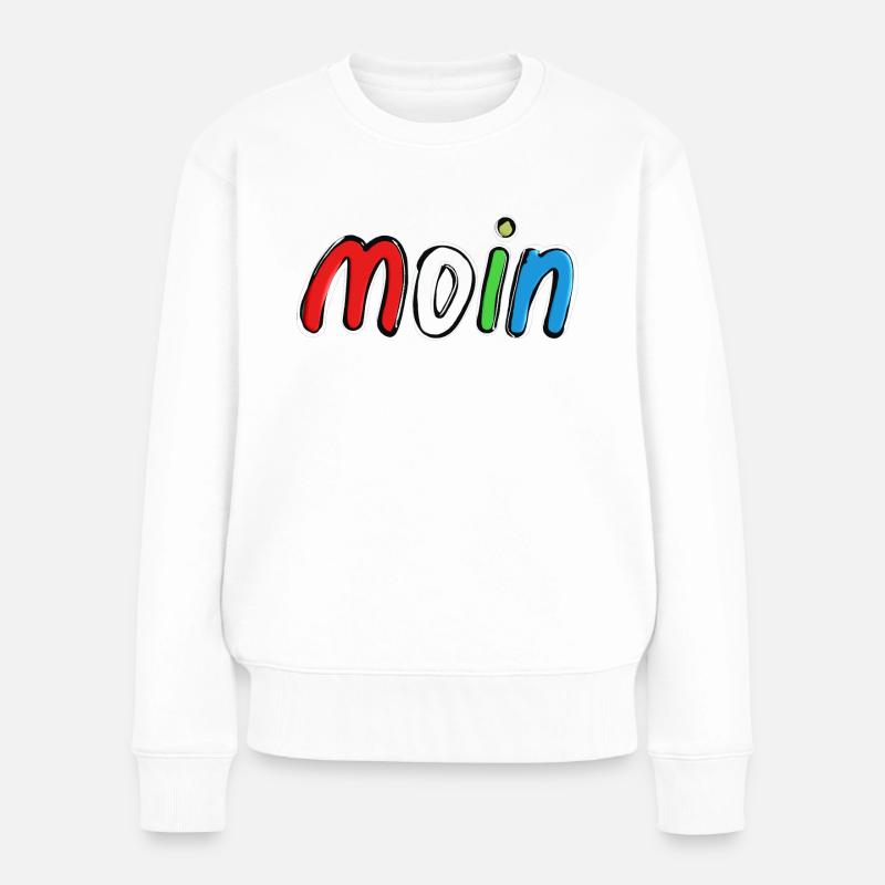 moin11 - Frauen Premium Bio Pullover - Weiß
