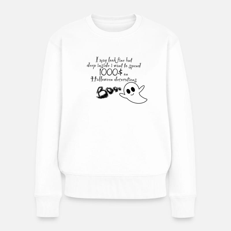 Geist Halloween - Frauen Premium Bio Pullover - Weiß