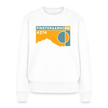 Finsteraarhorn Berner Oberland Skitour Wandern - Frauen Premium Bio Pullover - Weiß - Vorne - Julia (174cm)